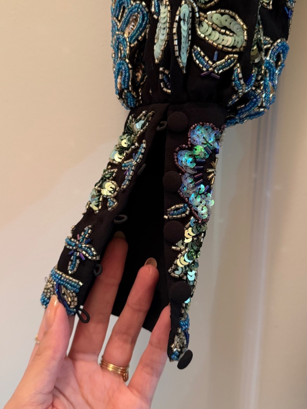 BNWT ASOS black embroidered floral mini dress - Picture 6 of 16